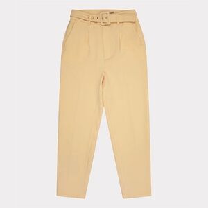 Esqualo Spanish Brand Belted High Waisted Yellow Ankle Pant, Size Small